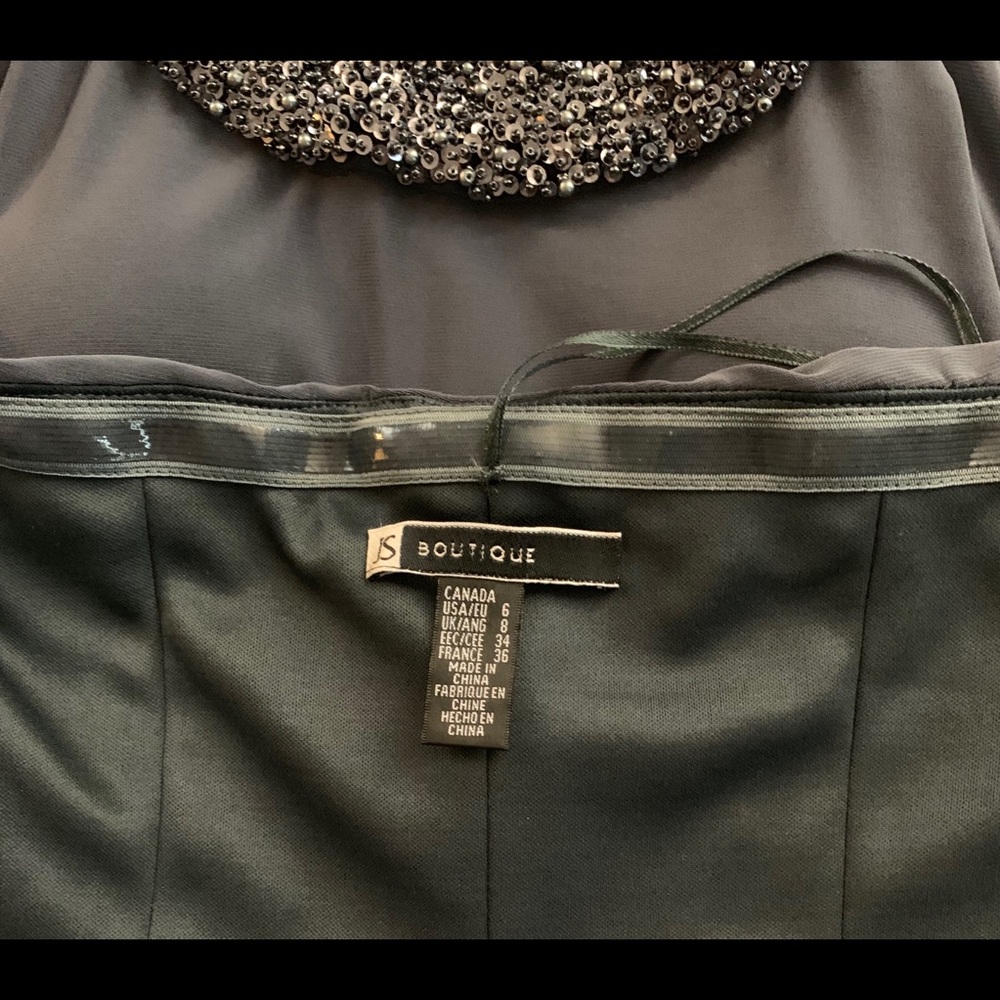 Maxi dress /  Formal JS Boutique Dress / Rhinestone gray  Maxi - Picture 5 of 5